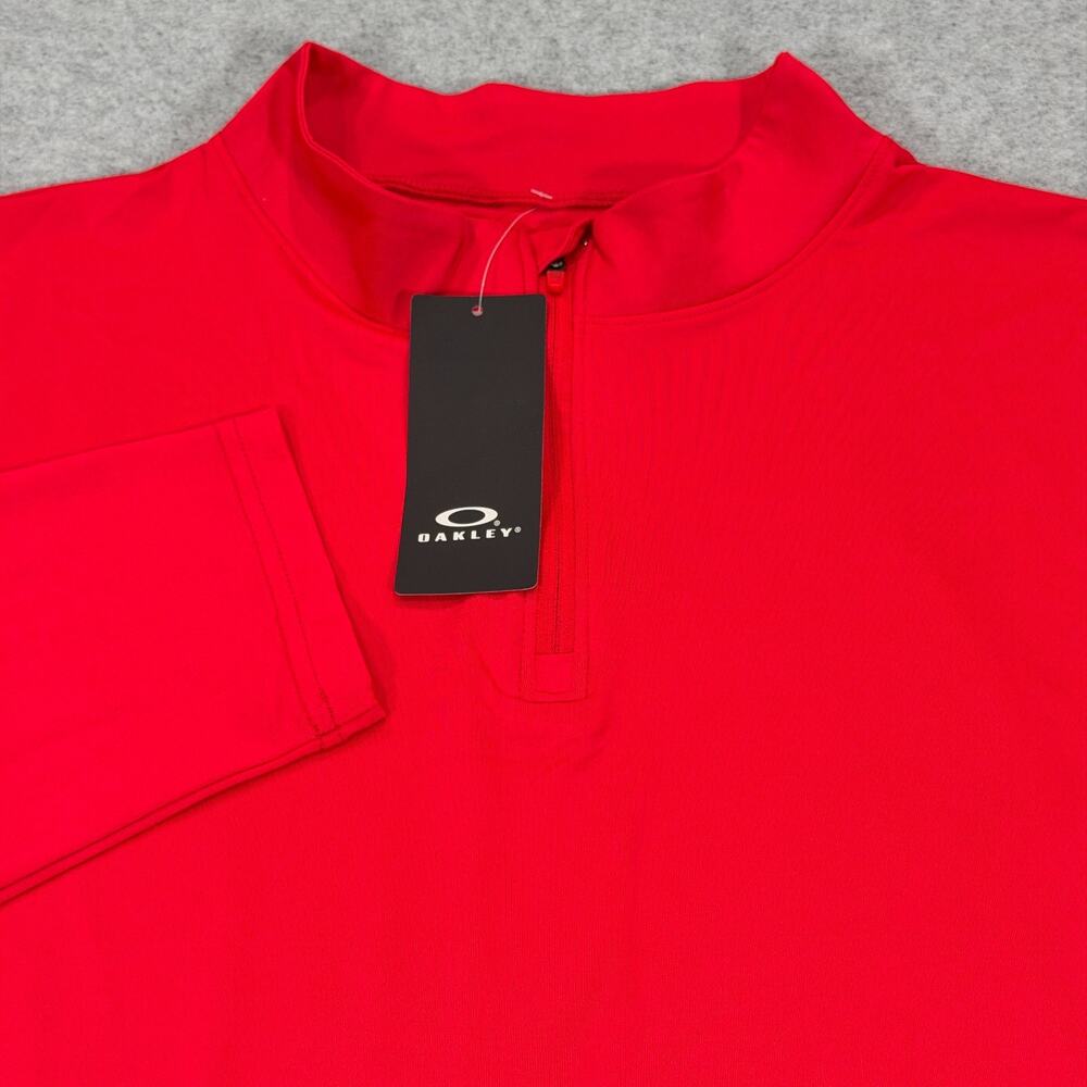 Oakley Team Issue Podium 1/4 Zip Pullover Mens XL Red Lightweight Stretch NWT